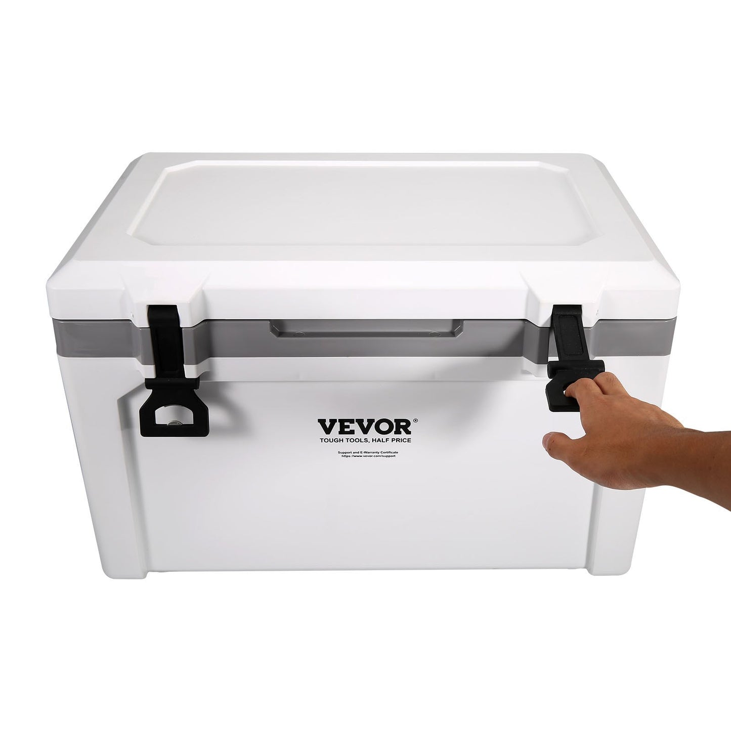 52Qt Insulated Portable Cooler with Heavy Duty Handle, White | Campingood