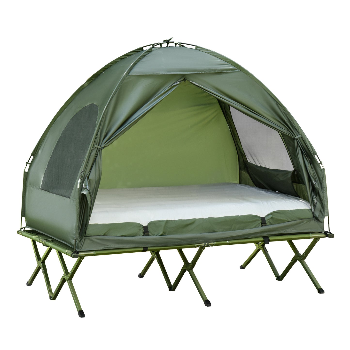 Outsunny 2-Person Camping Cot with Tent & Mattress
