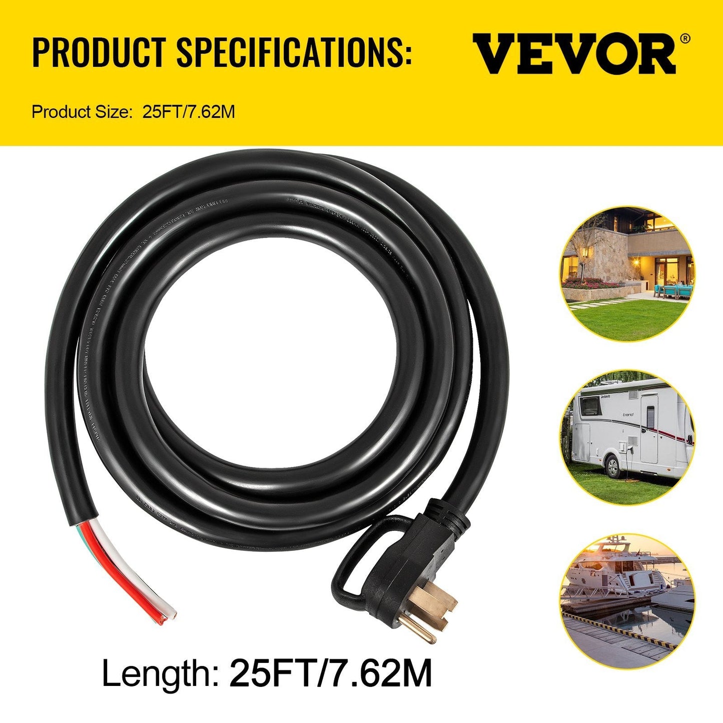25Ft 50Amp Generator Extension Cord, STW 6/3+8/1, N14 - 50P | Campingood for camping and outdoor | campingood.com