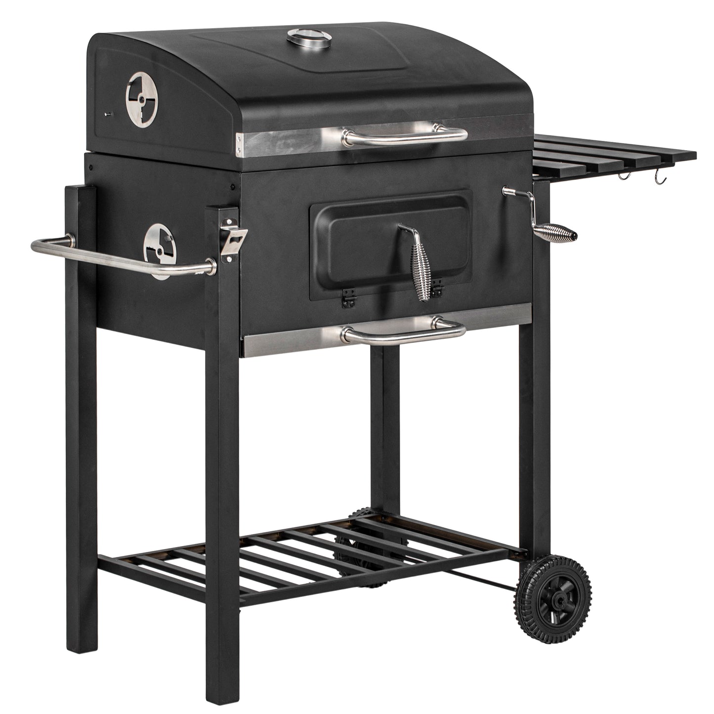 Outsunny Charcoal BBQ Grill - Portable with Side Table