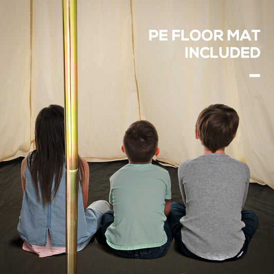 Interior of Outsunny 10-Person Yurt Tent, breathable mesh vents, ideal for family camping, Campingood
