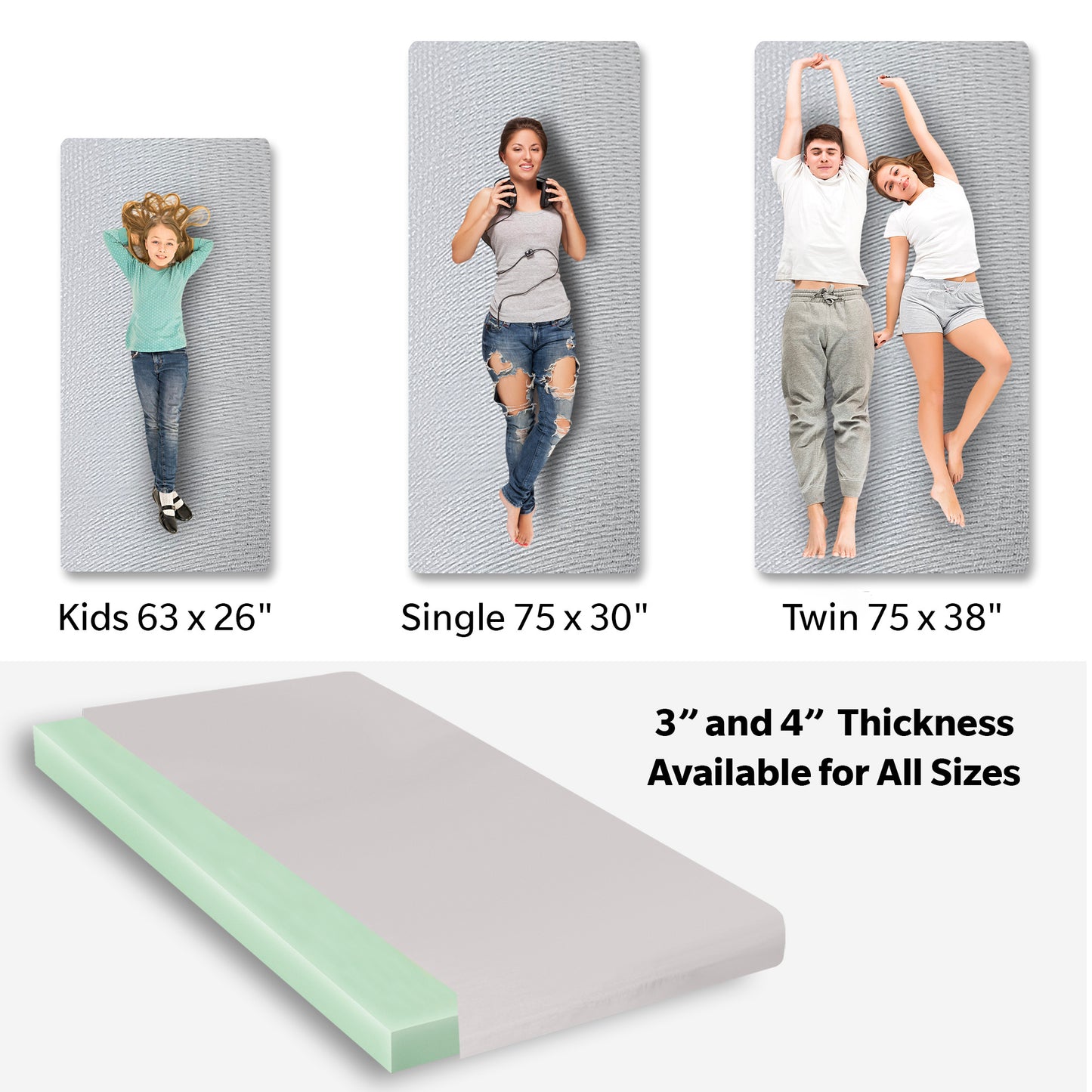 Grey Memory Foam Mattress for camping, durable water-resistant cover, comfortable outdoor bed, Campingood
