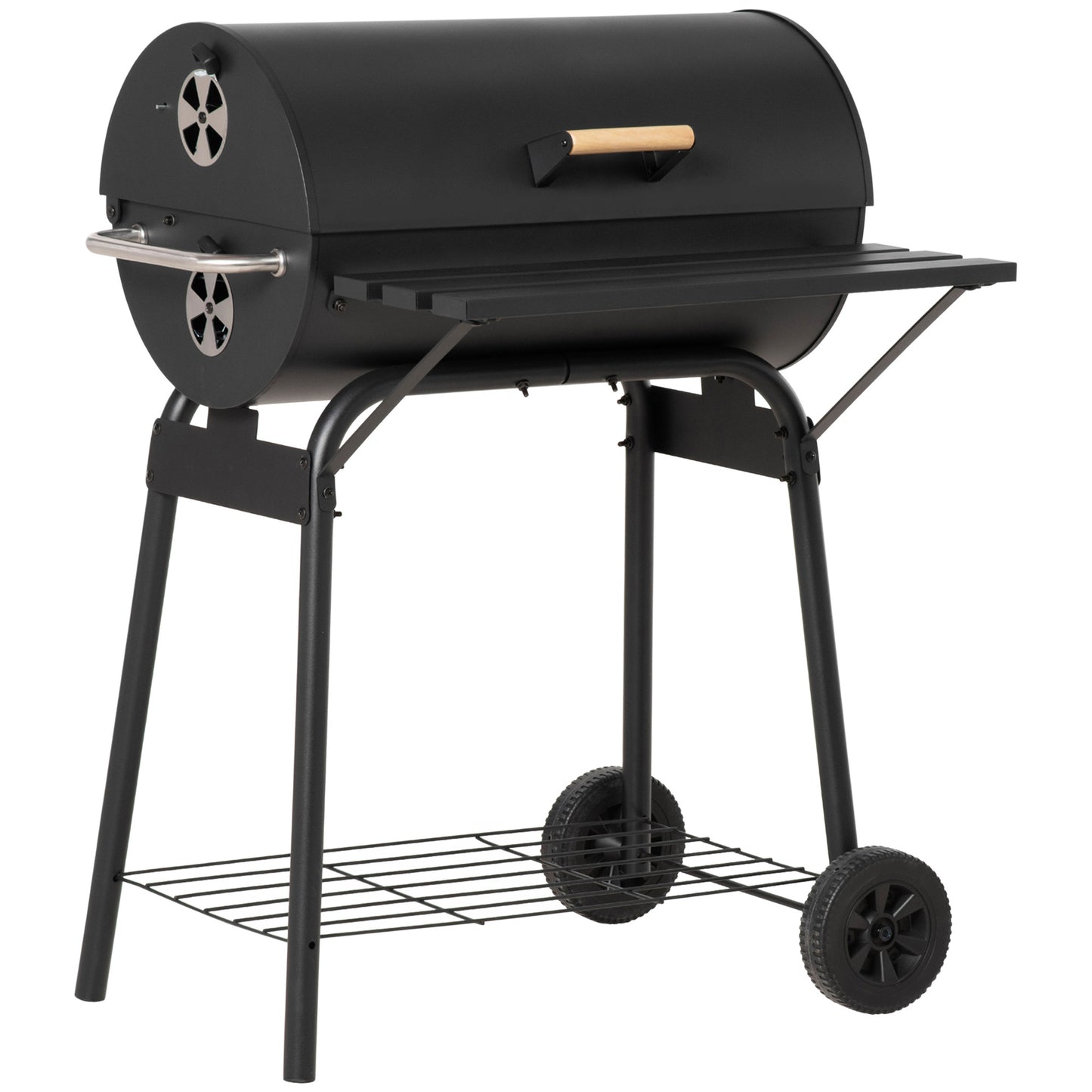 Outsunny 30" Barrel Charcoal Grill Black