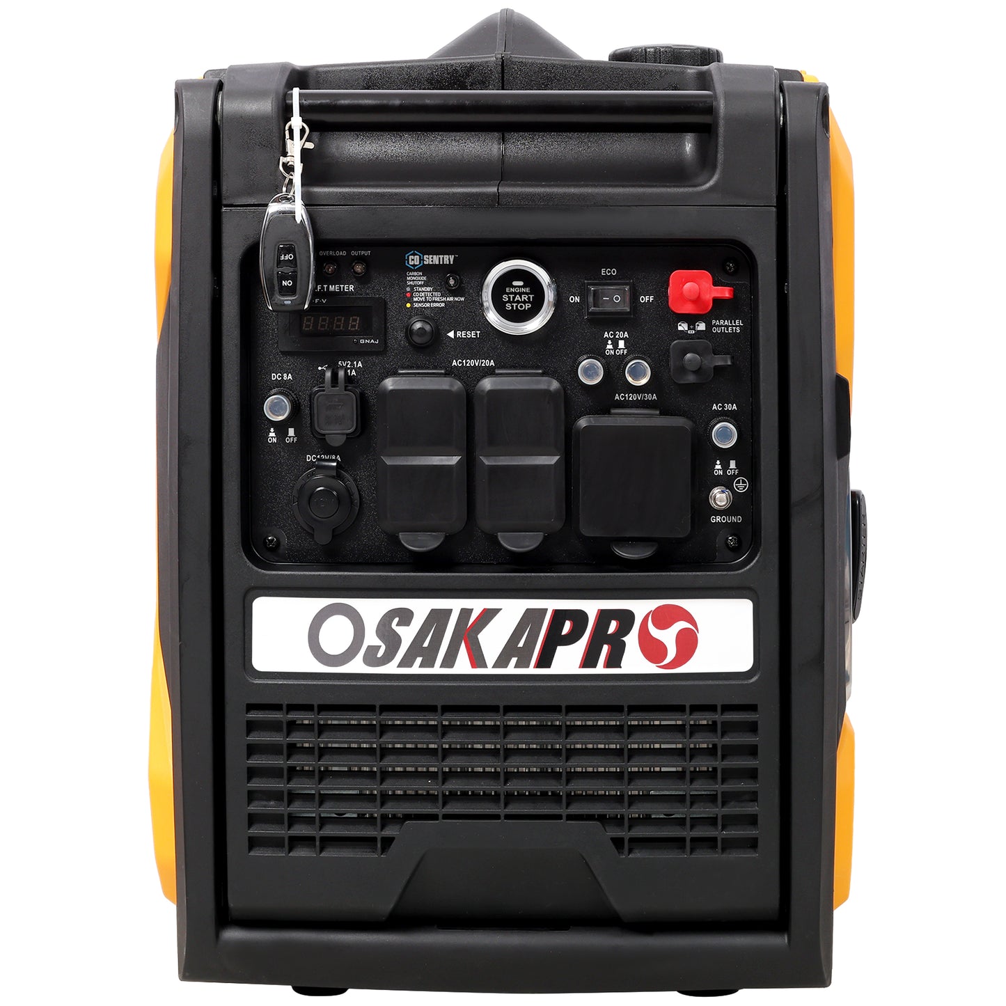 Top view of 224cc engine in Quiet 5.5KW Portable Inverter Generator, EPA compliant with remote start, ideal for camping outdoor, Campingood