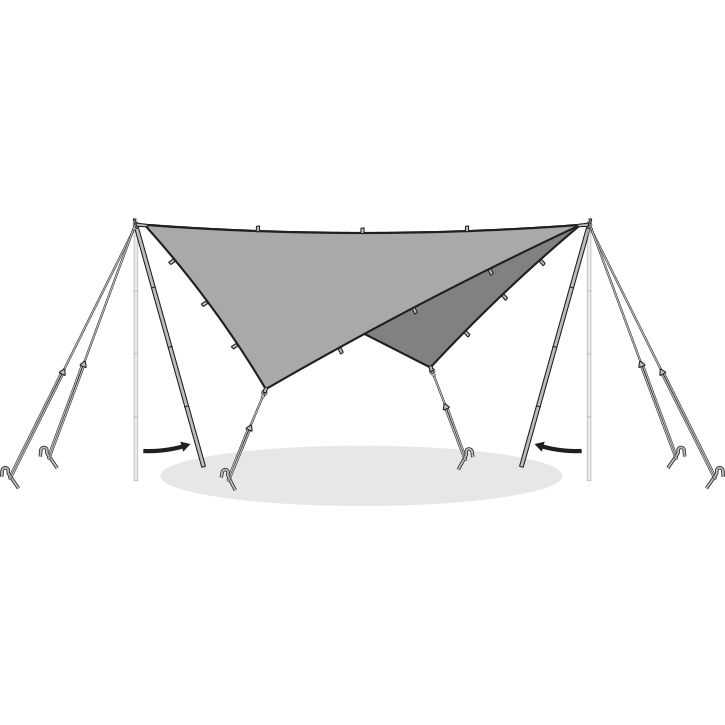 Peregrine Spanner Waterproof Camping Tarp 13.5ft with Adjustable Poles | Premium Outdoor Shelter