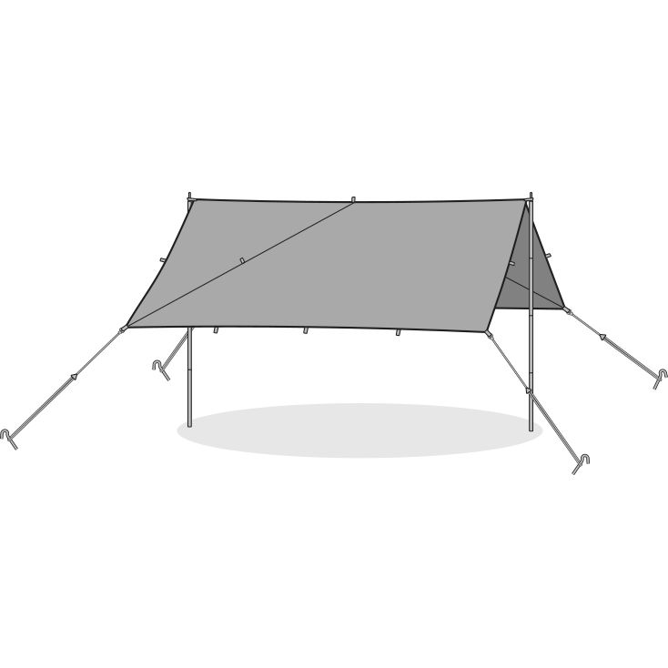 Peregrine Spanner Waterproof Camping Tarp 13.5ft with Adjustable Poles | Premium Outdoor Shelter
