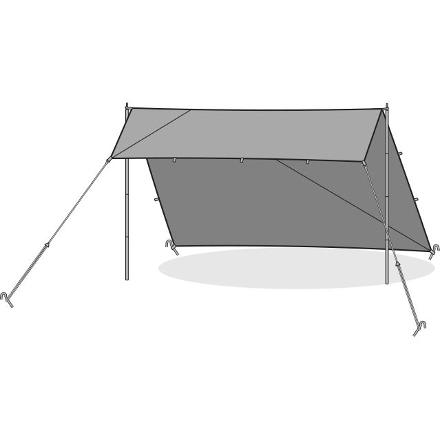 Peregrine Spanner Waterproof Camping Tarp 13.5ft with Adjustable Poles | Premium Outdoor Shelter