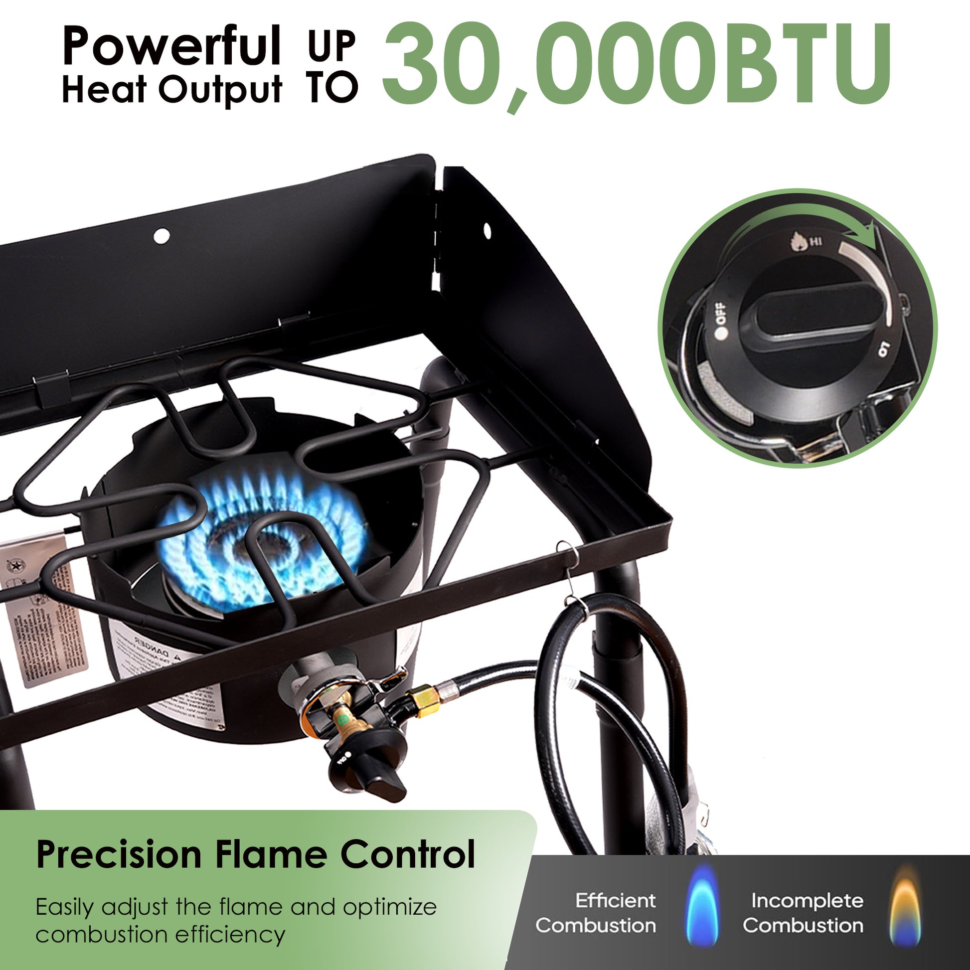 CSA Certified Gas Stove, 30,000 BTU, compact for picnics and grilling, Campingood
