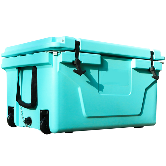 EchoSmile 65QT Outdoor Cooler Blue with Wheels
