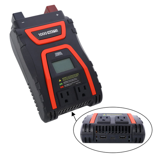 1000W Power Inverter for Camping RV - 2000W Peak, USB - C, LCD Display for camping and outdoor | campingood.com