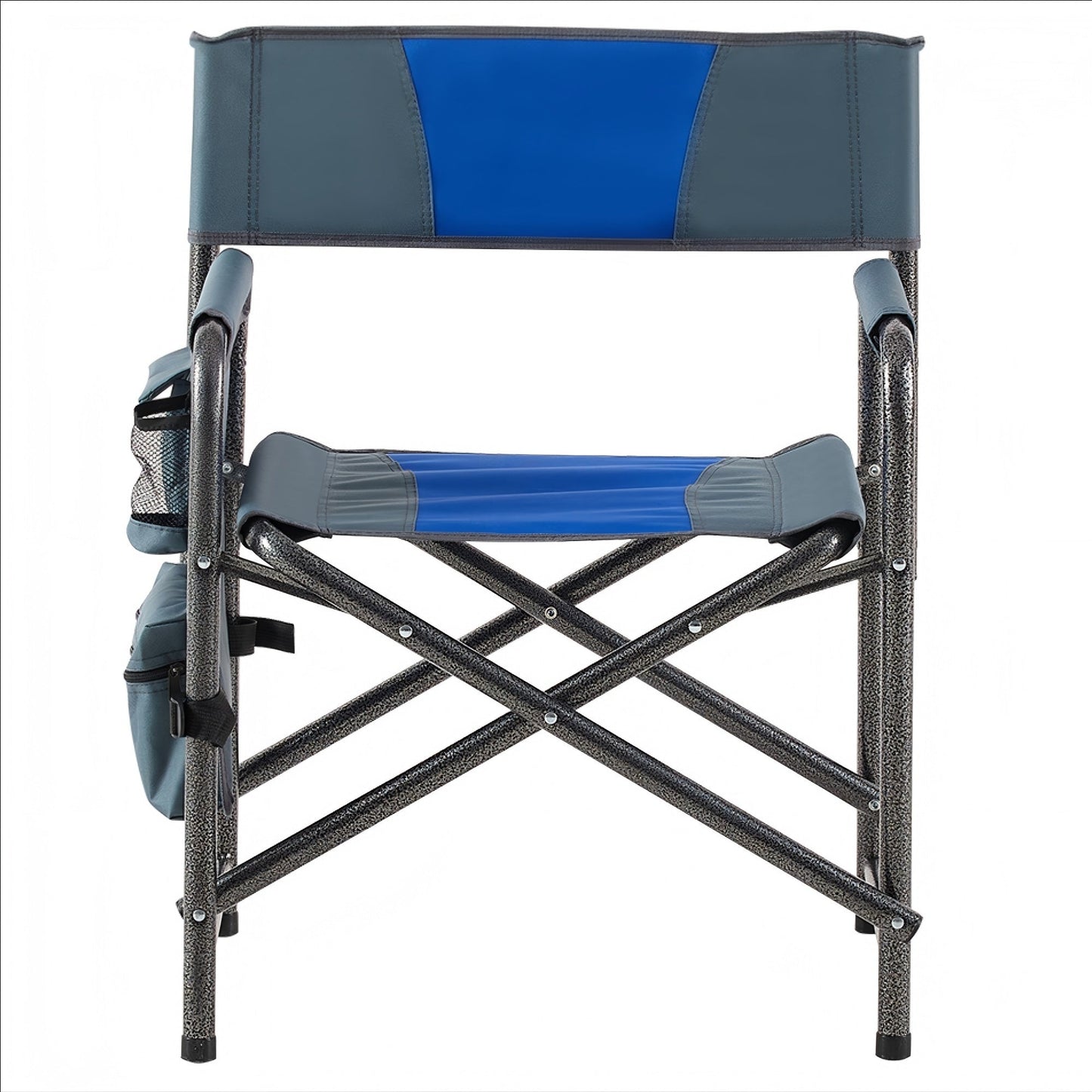 2 - Piece Folding Chair Blue/Grey with Pockets for camping and outdoor | campingood.com