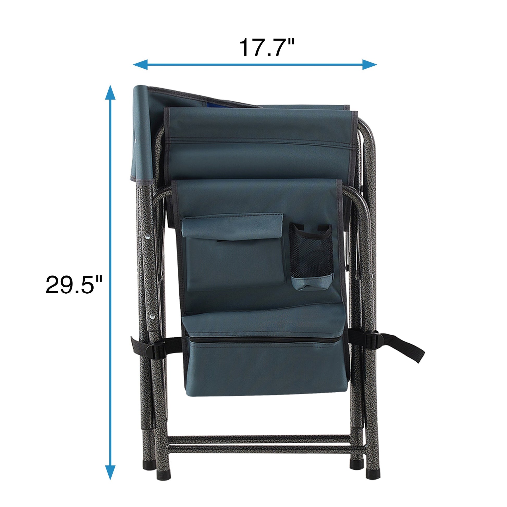 2 - Piece Folding Chair Blue/Grey with Pockets for camping and outdoor | campingood.com