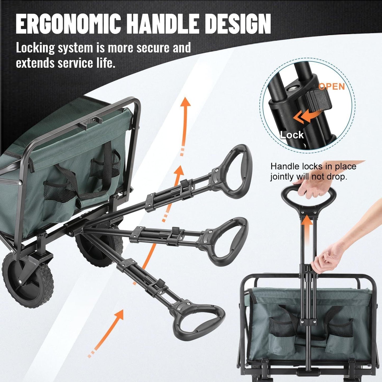 220 Lbs Collapsible Camping Wagon All - Terrain Outdoor for camping and outdoor | campingood.com