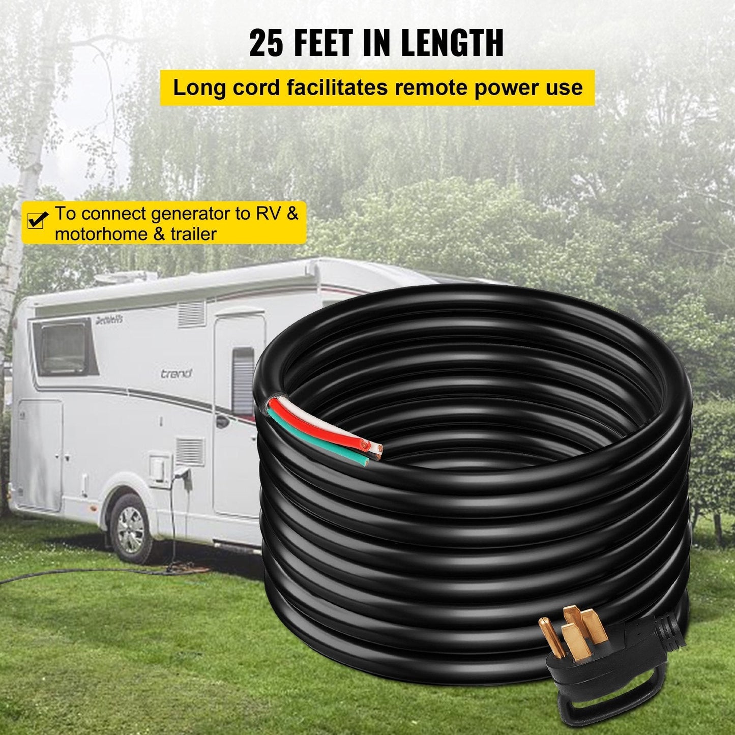 25Ft 50Amp Generator Extension Cord, STW 6/3+8/1, N14 - 50P | Campingood for camping and outdoor | campingood.com
