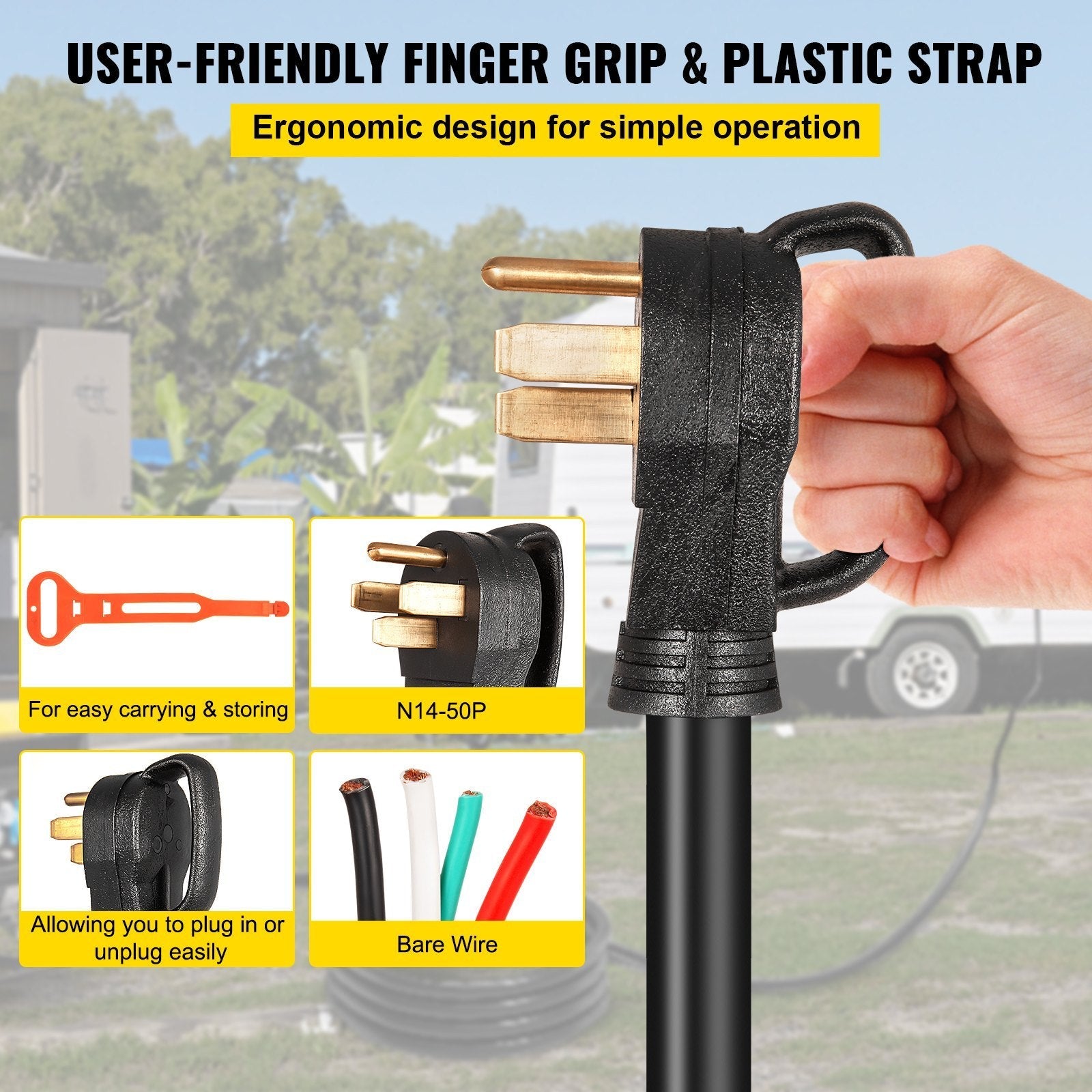 25Ft 50Amp Generator Extension Cord, STW 6/3+8/1, N14 - 50P | Campingood for camping and outdoor | campingood.com