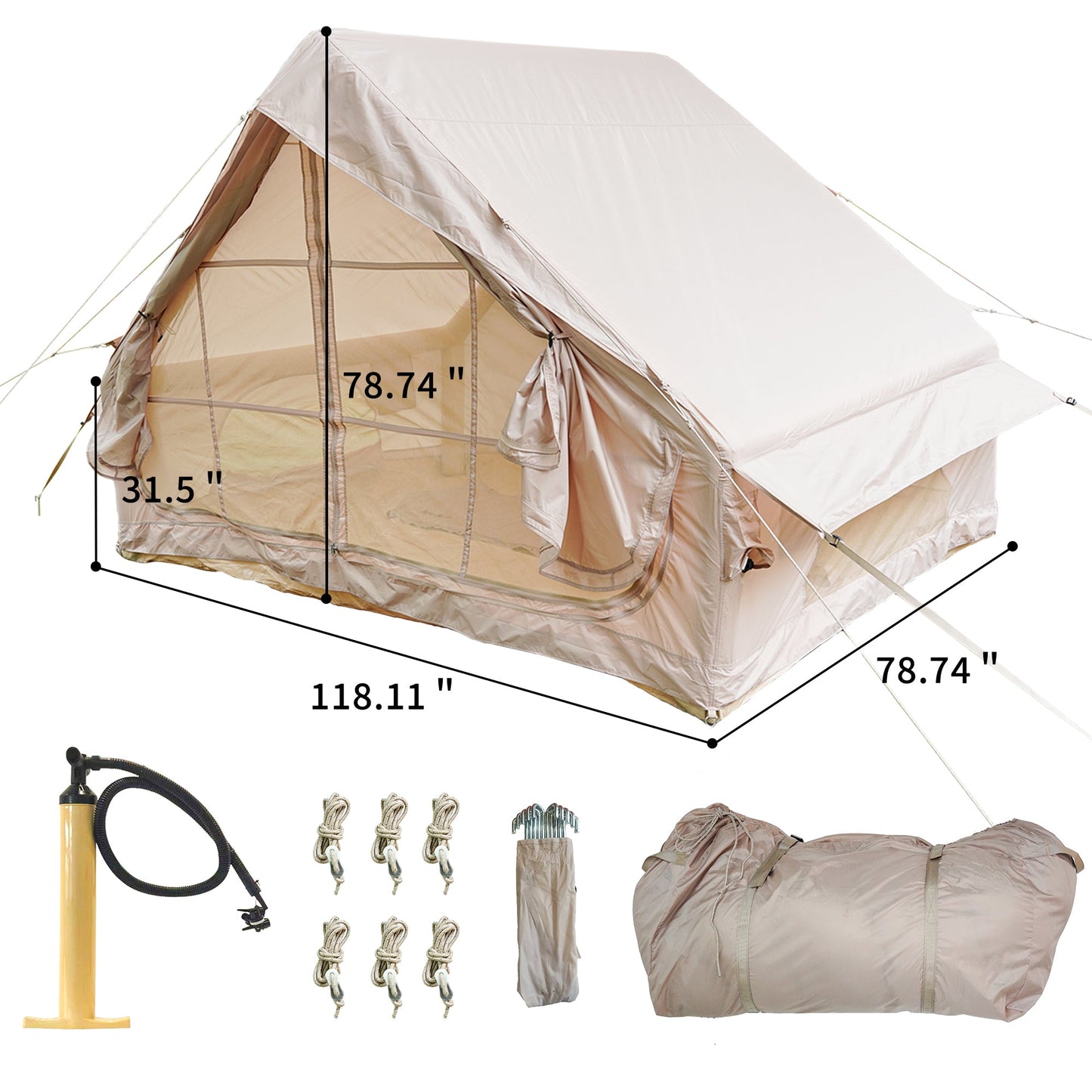 4 - 6 Person Inflatable Glamping Tent w/ Pump Outdoor Campingood for camping and outdoor | campingood.com