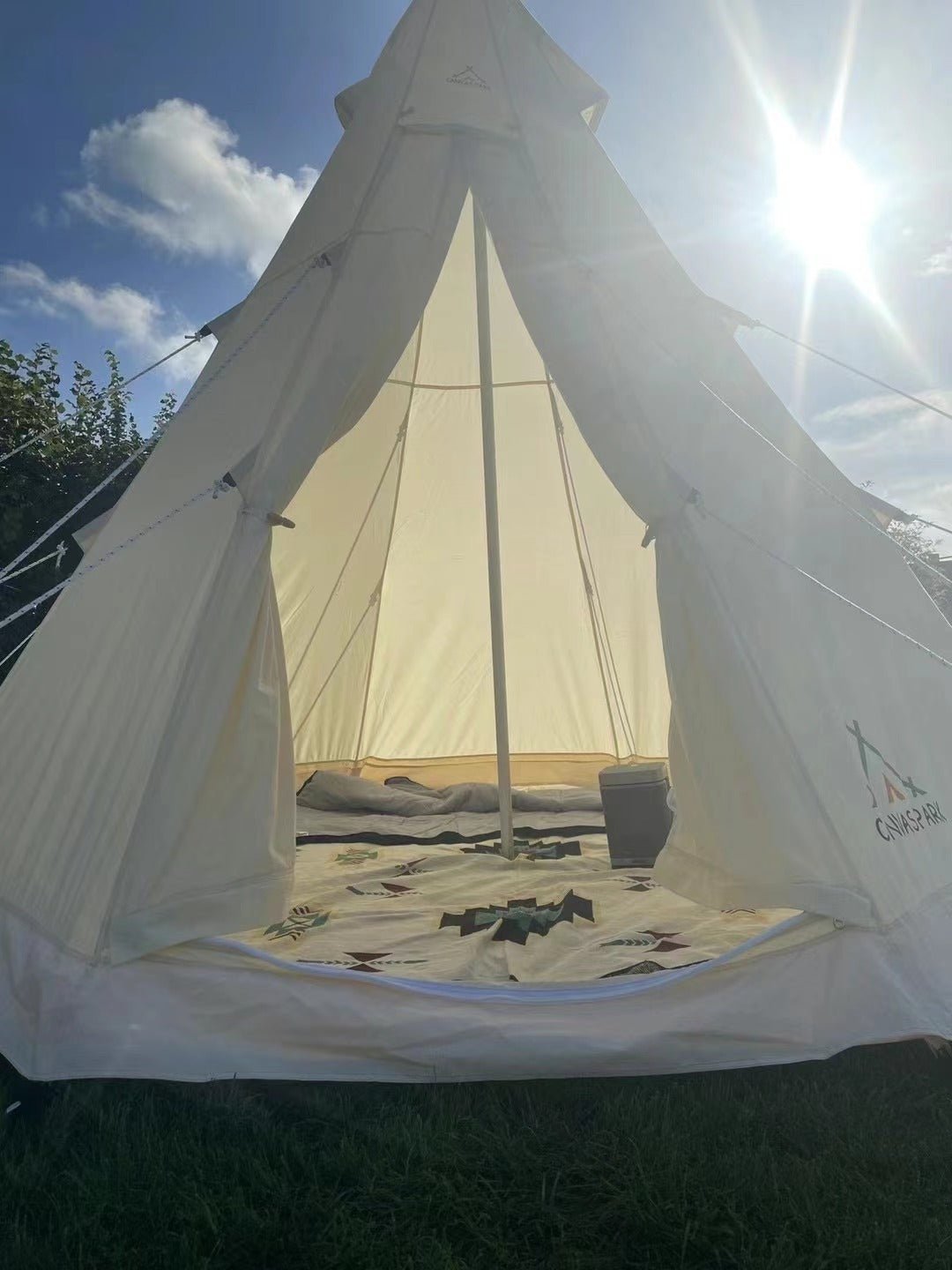 4 - Season 9.85ft Canvas Bell Tent for Camping & Glamping for camping and outdoor | campingood.com