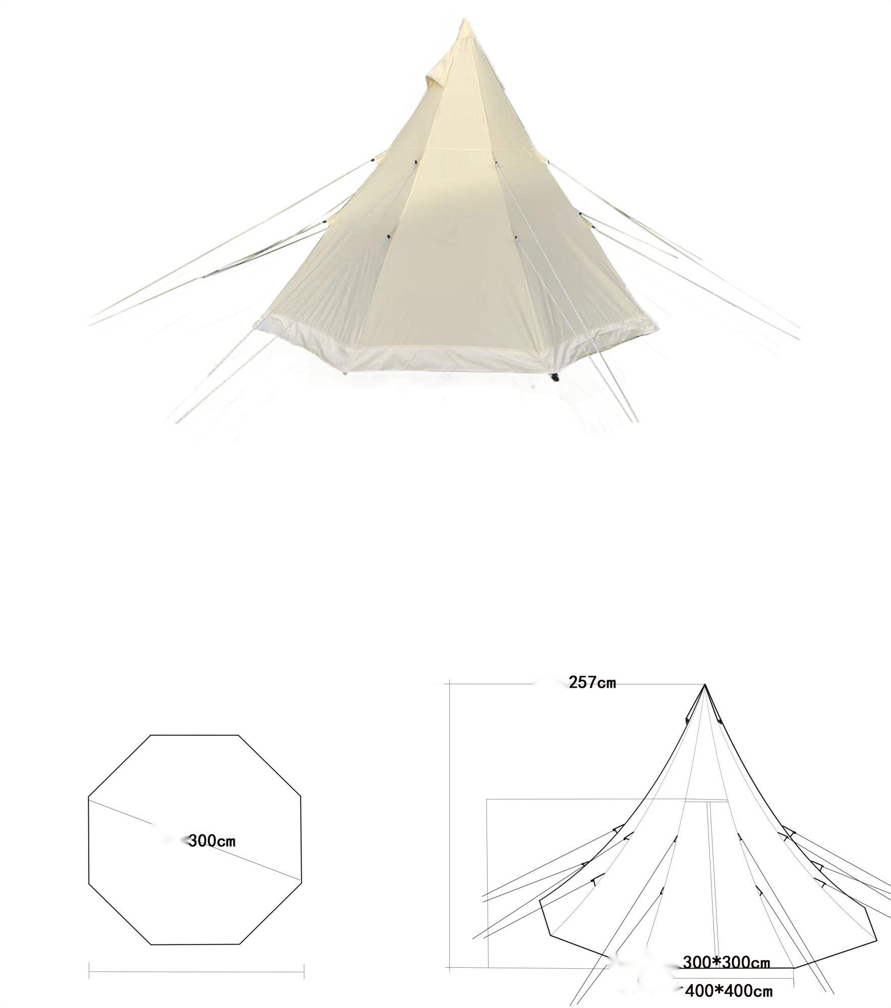 4 - Season 9.85ft Canvas Bell Tent for Camping & Glamping for camping and outdoor | campingood.com