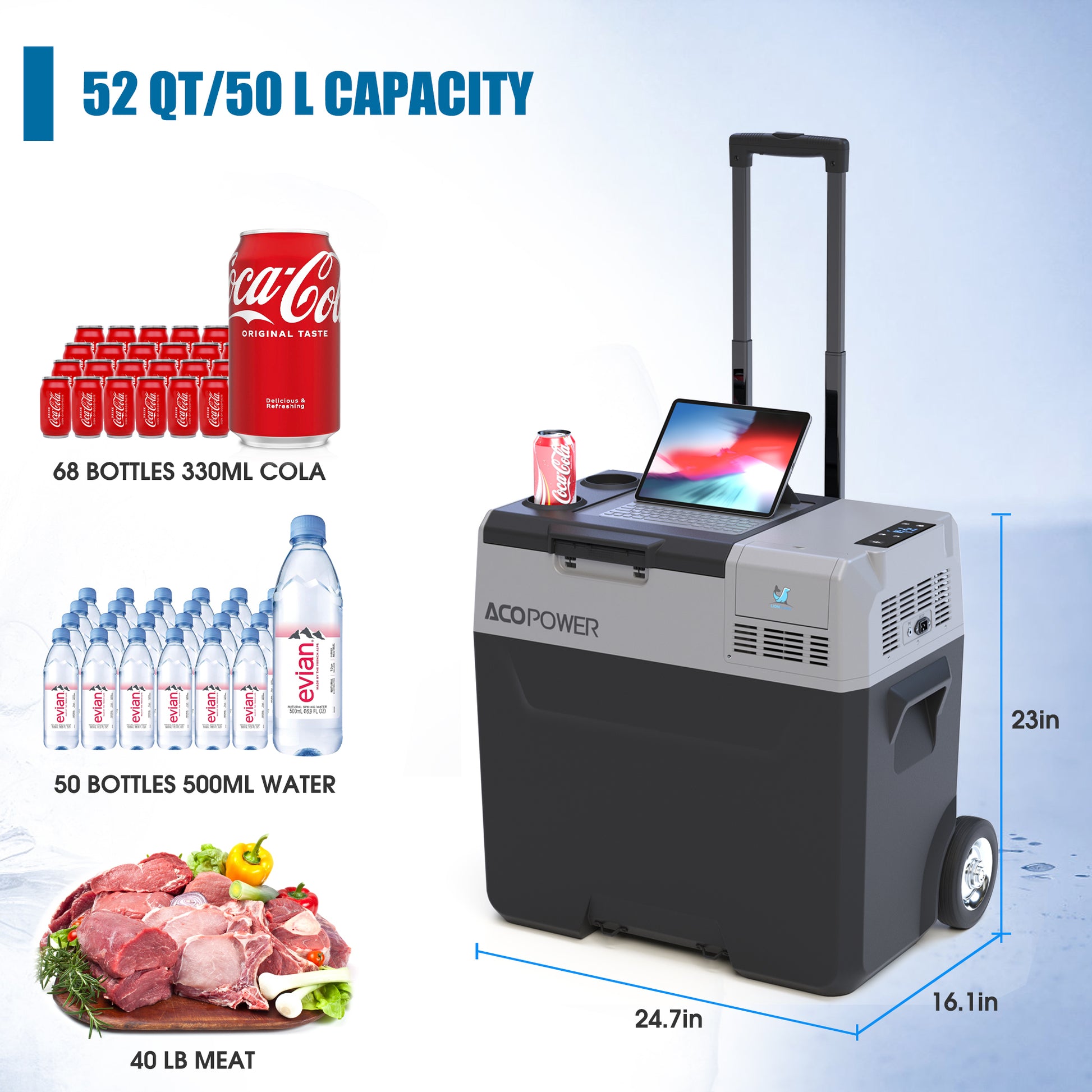 52Qt Car Freezer with APP control interface