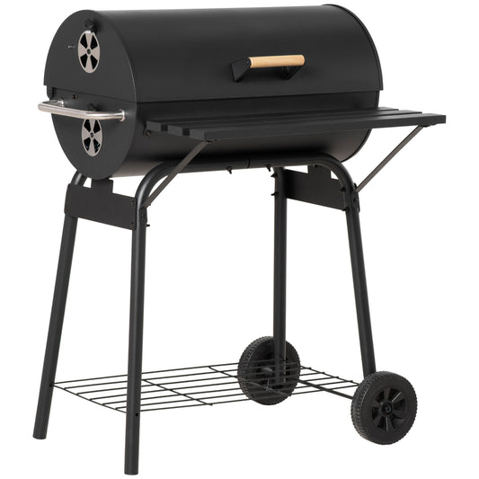 Outsunny 30" Barrel Charcoal Grill Black