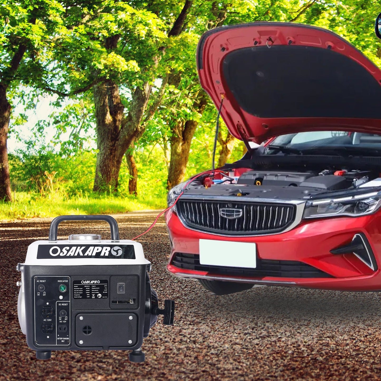 900W Portable Gas Generator, Low Noise, EPA Compliant, White for camping and outdoor | campingood.com