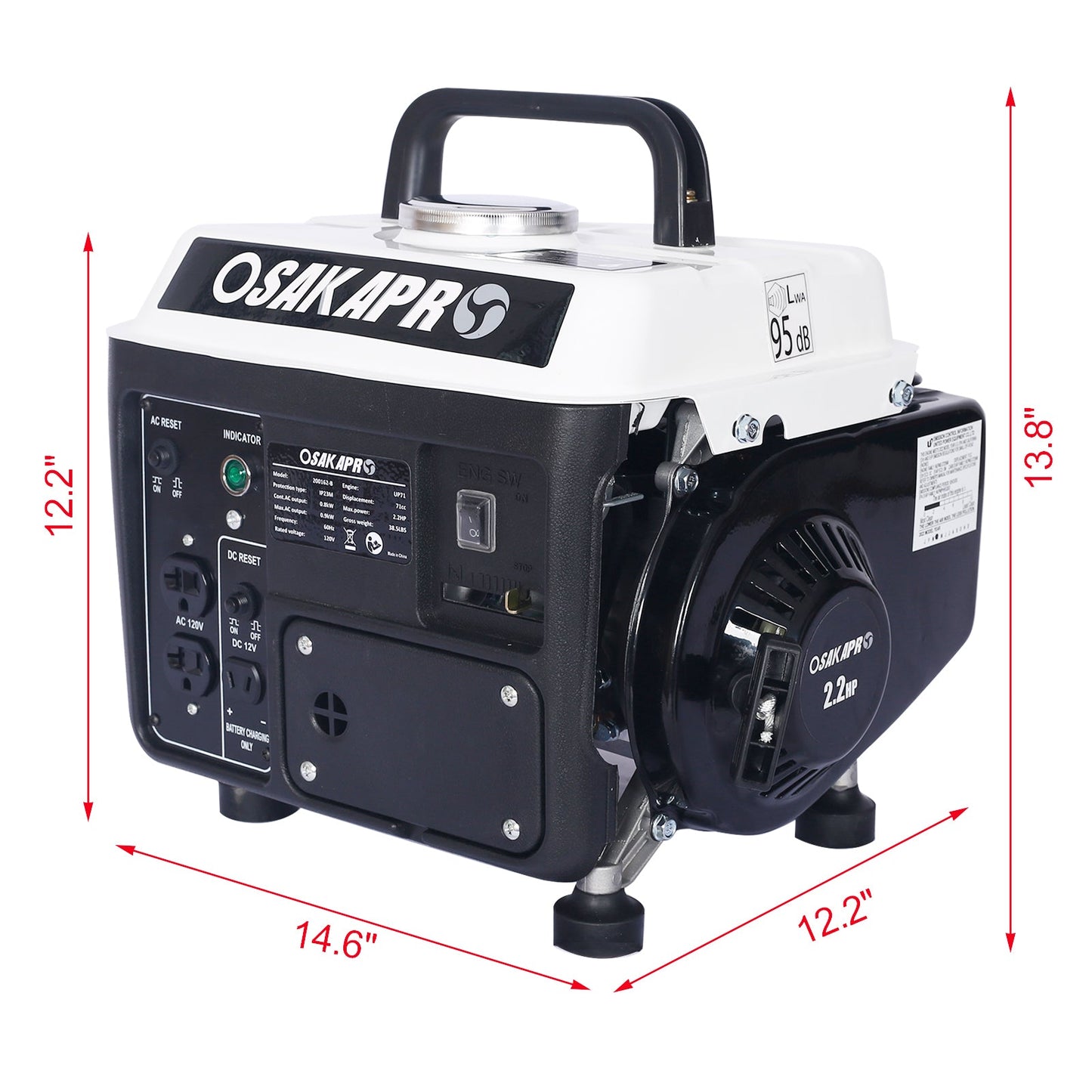 900W Portable Gas Generator, Low Noise, EPA Compliant, White for camping and outdoor | campingood.com