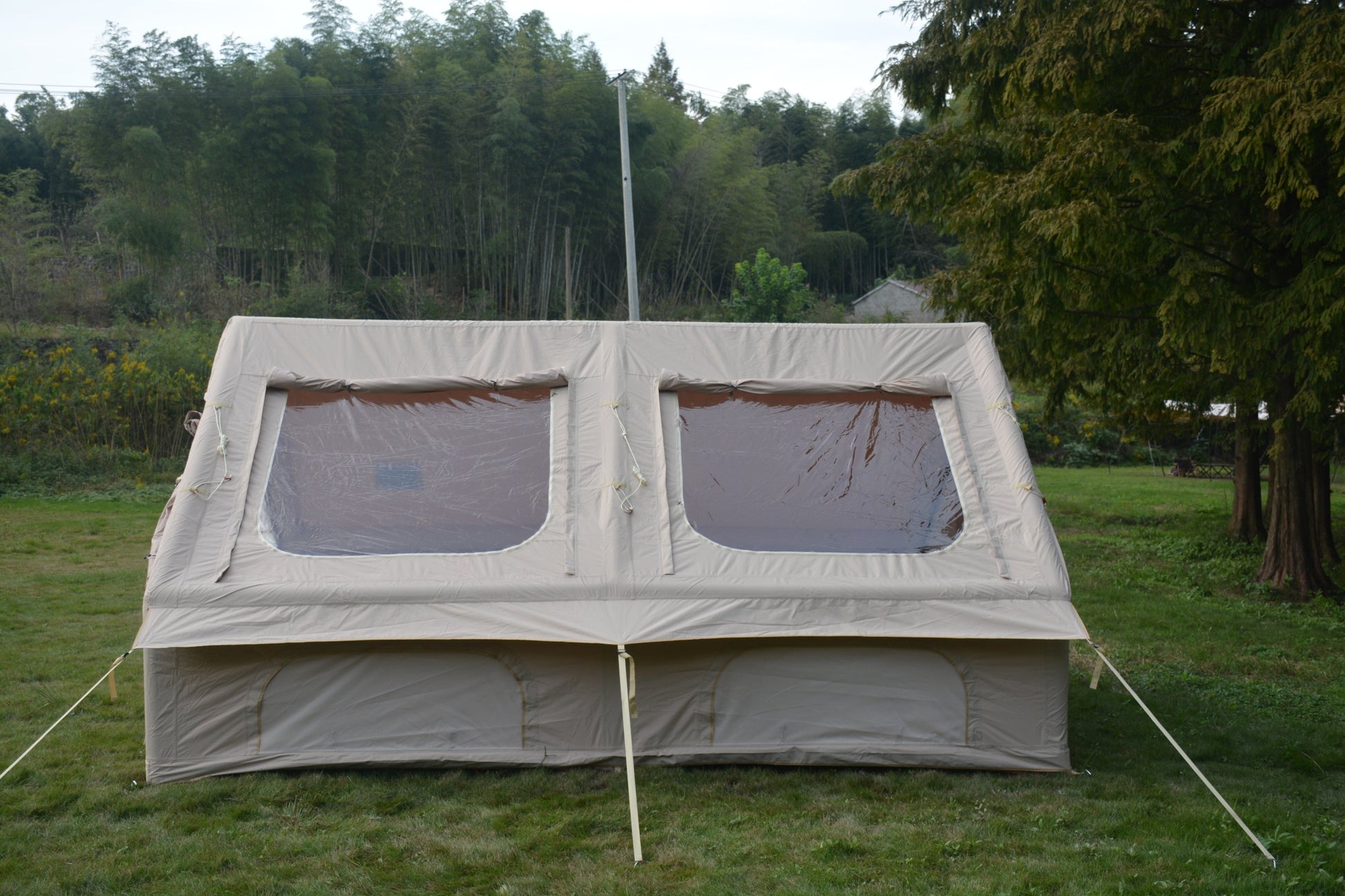 9.8x13ft Inflatable Tent Beige with Pump for camping and outdoor | campingood.com
