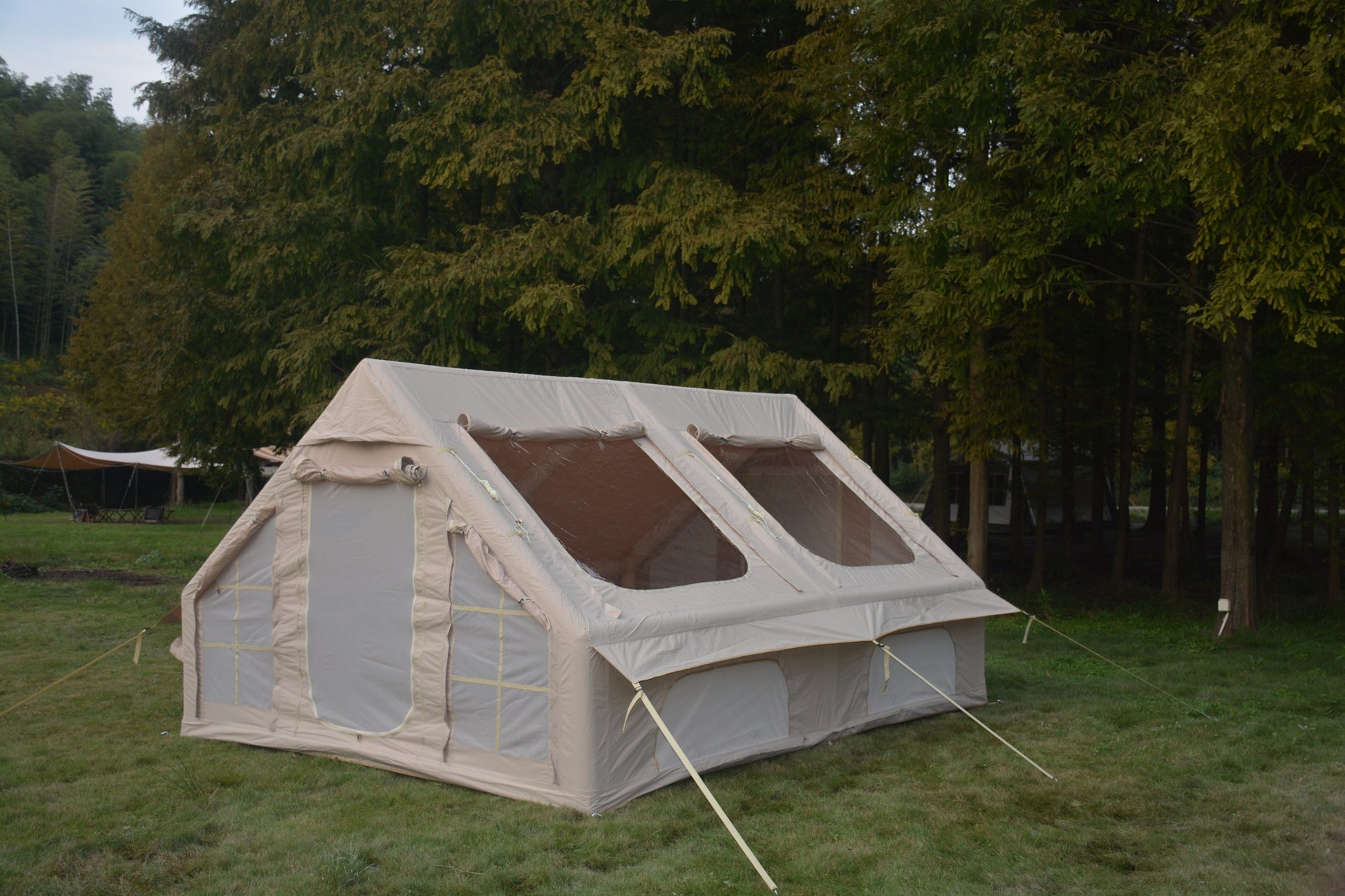 9.8x13ft Inflatable Tent Beige with Pump for camping and outdoor | campingood.com