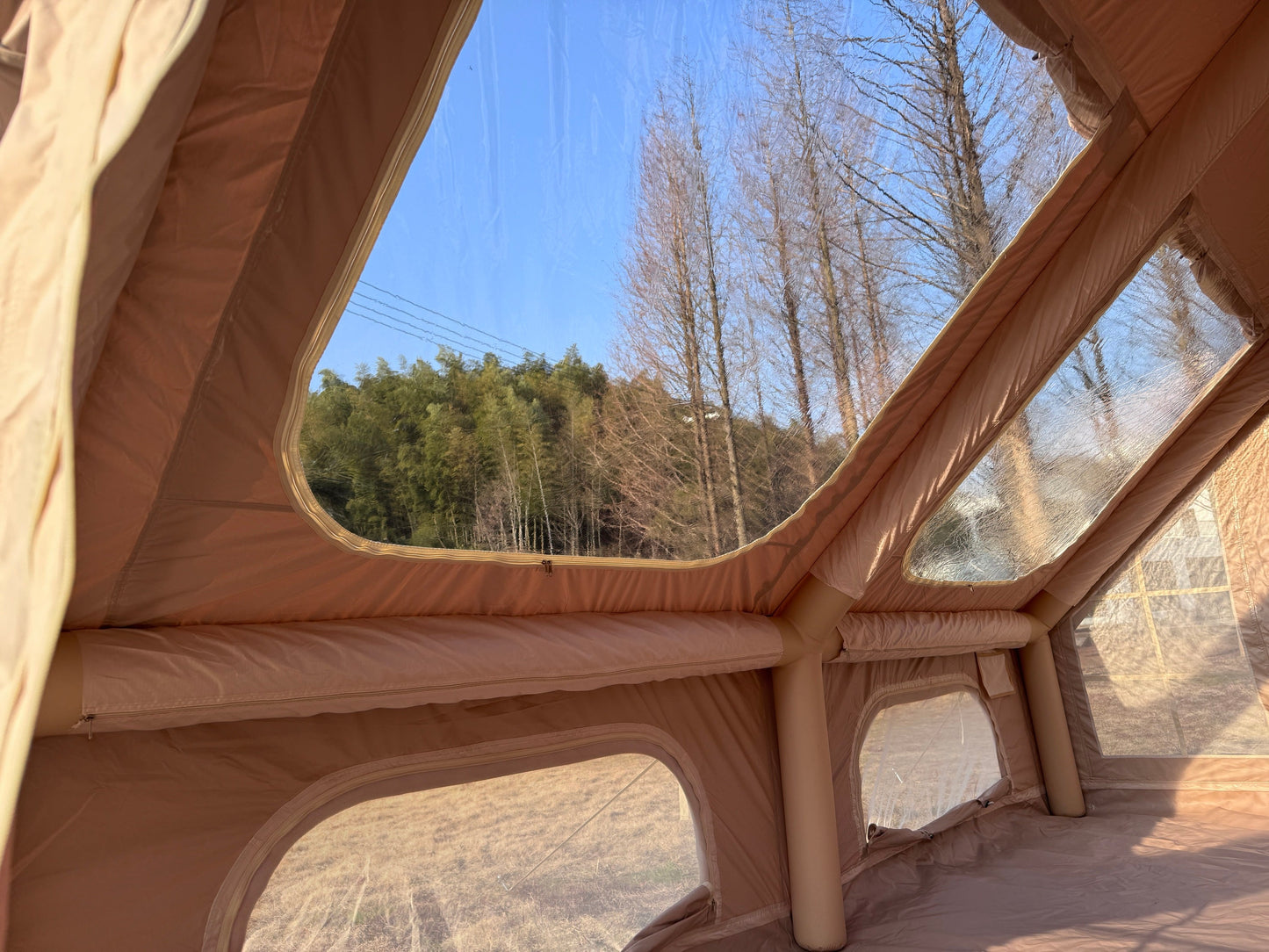 9.8x13ft Inflatable Tent Beige with Pump for camping and outdoor | campingood.com