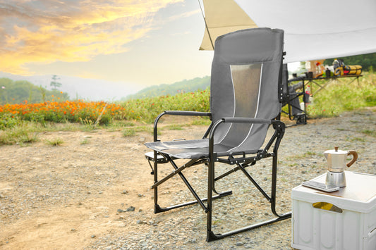 Directors Chair Grey with Side Table
