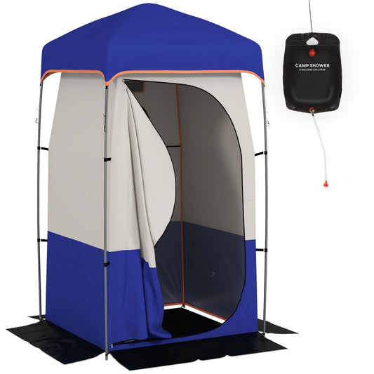 Outsunny Shower Tent Blue with Bag