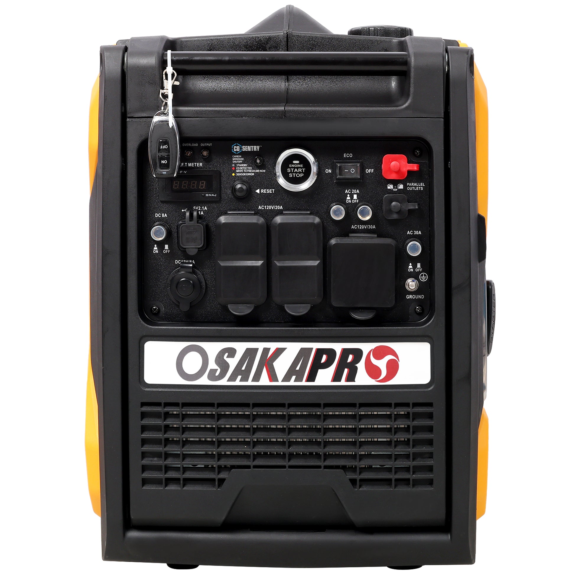 Top view of 224cc engine in Quiet 5.5KW Portable Inverter Generator, EPA compliant with remote start, ideal for camping outdoor, Campingood