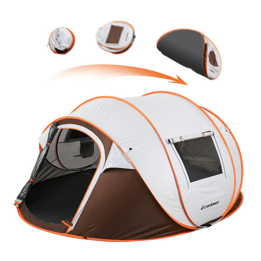 4-6 Person Pop Up Tent for family camping outdoor, white oak polyethylene, instant setup, Campingood