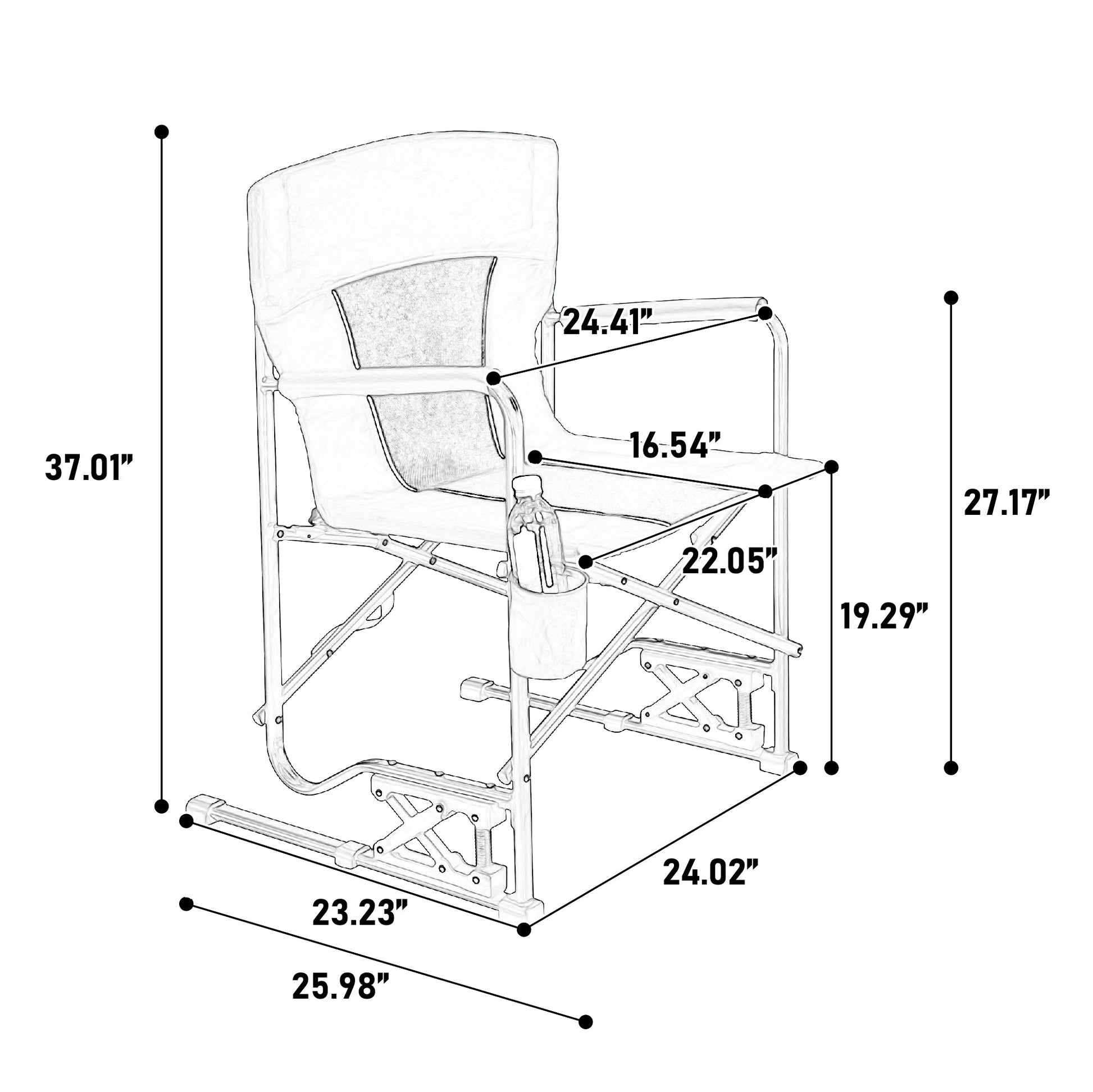 Freestyle Rocker Chair Red with Drink Holder for camping and outdoor | campingood.com