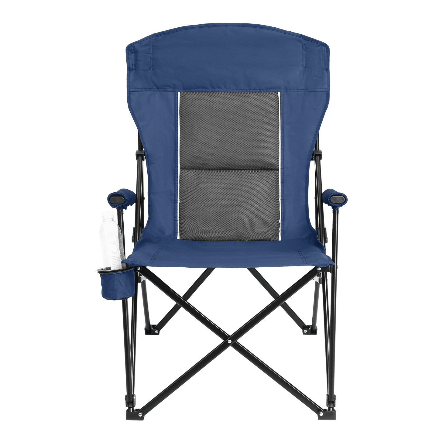 Heavy Duty Lawn Chair 250lbs Navy Blue with Cup for camping and outdoor | campingood.com