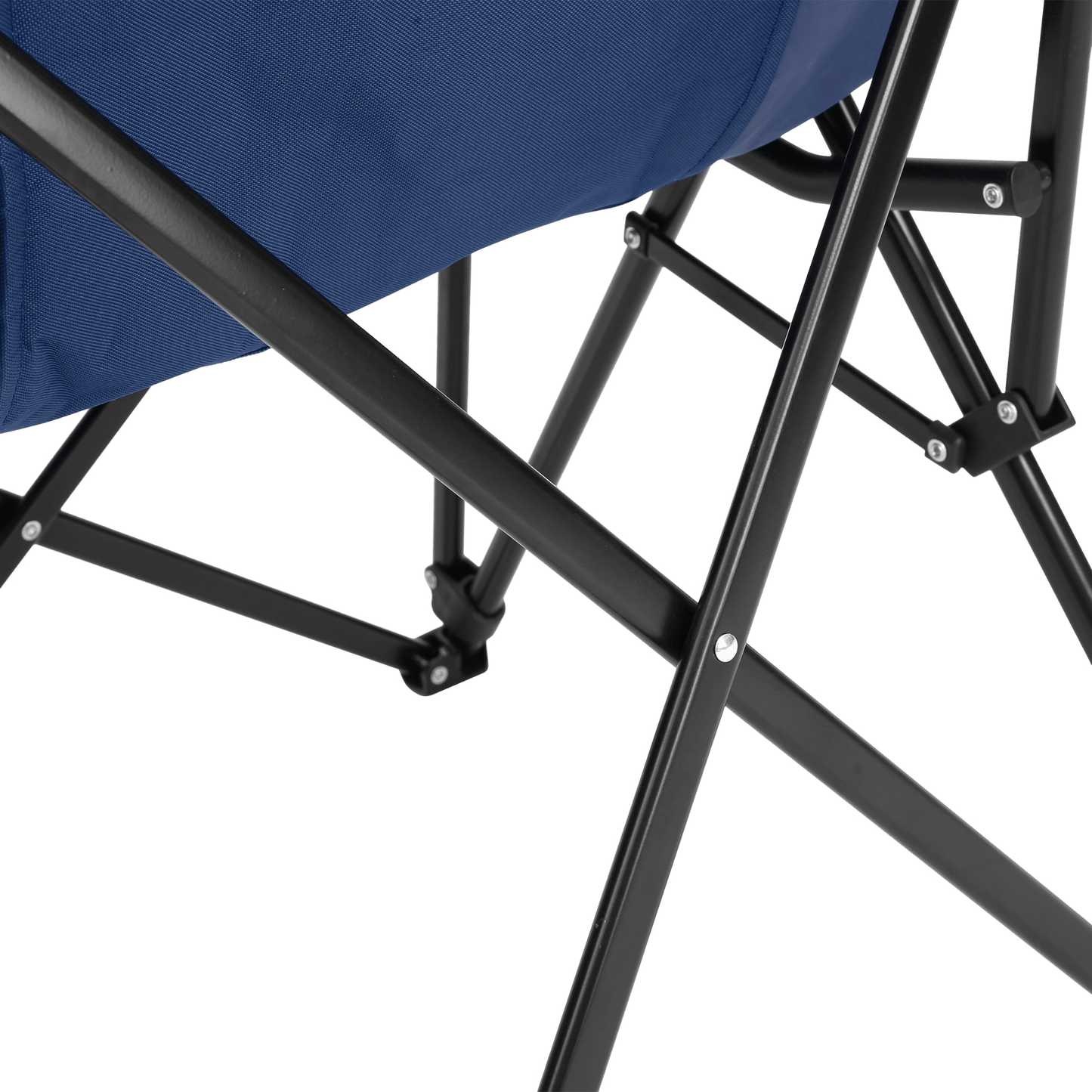 Heavy Duty Lawn Chair 250lbs Navy Blue with Cup for camping and outdoor | campingood.com
