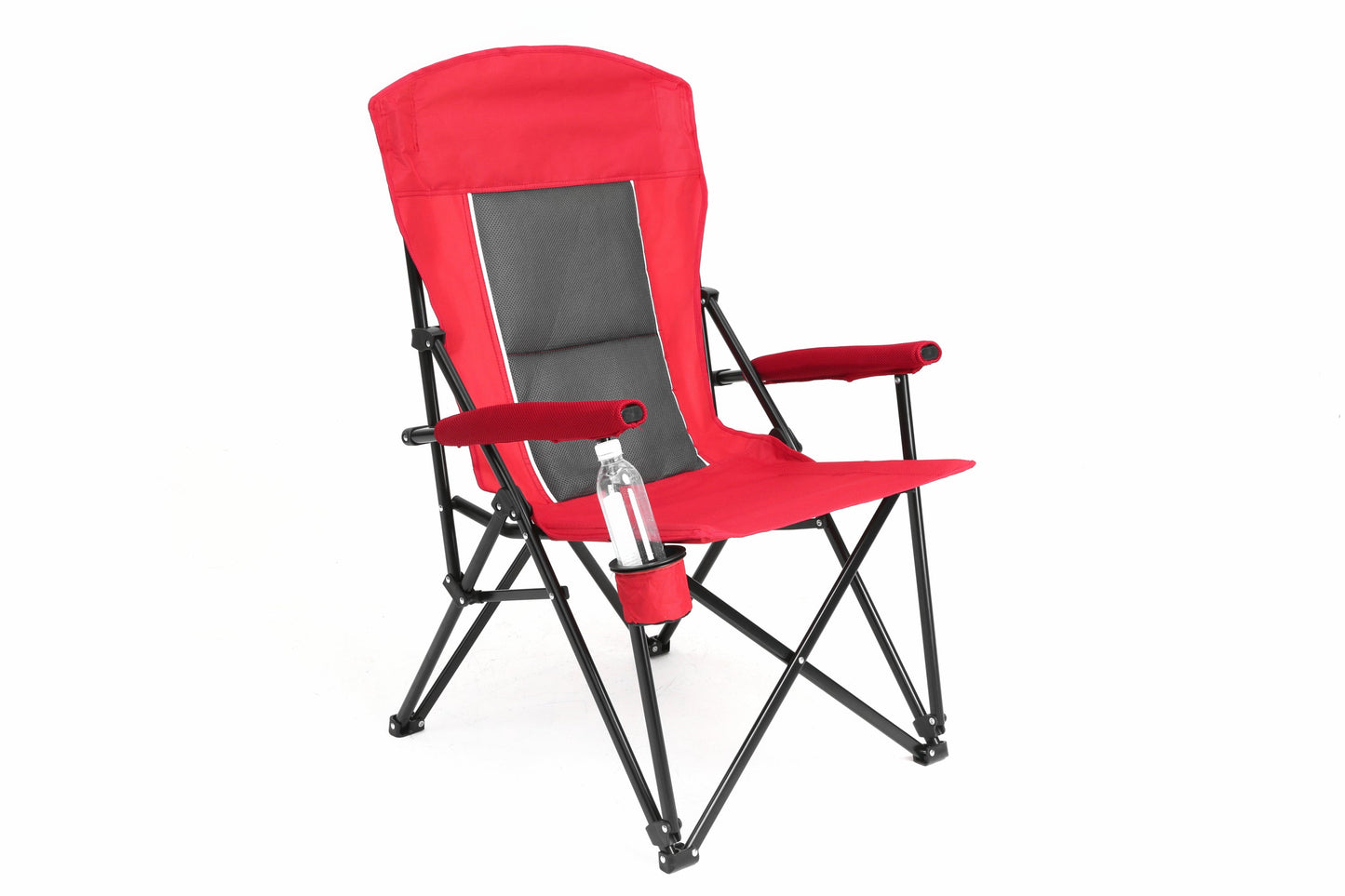 Heavy Duty Lawn Chair 250lbs Red with Cup for camping and outdoor | campingood.com