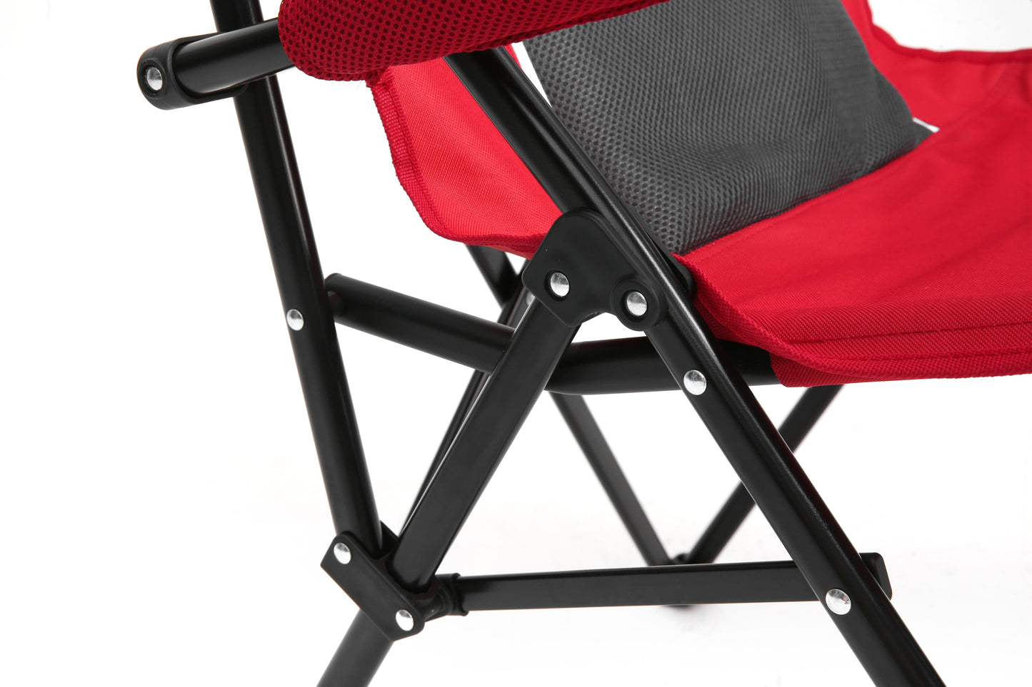 Heavy Duty Lawn Chair 250lbs Red with Cup for camping and outdoor | campingood.com