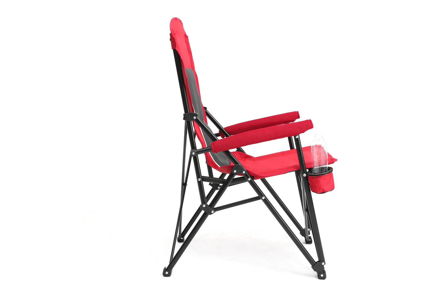 Heavy Duty Lawn Chair 250lbs Red with Cup for camping and outdoor | campingood.com