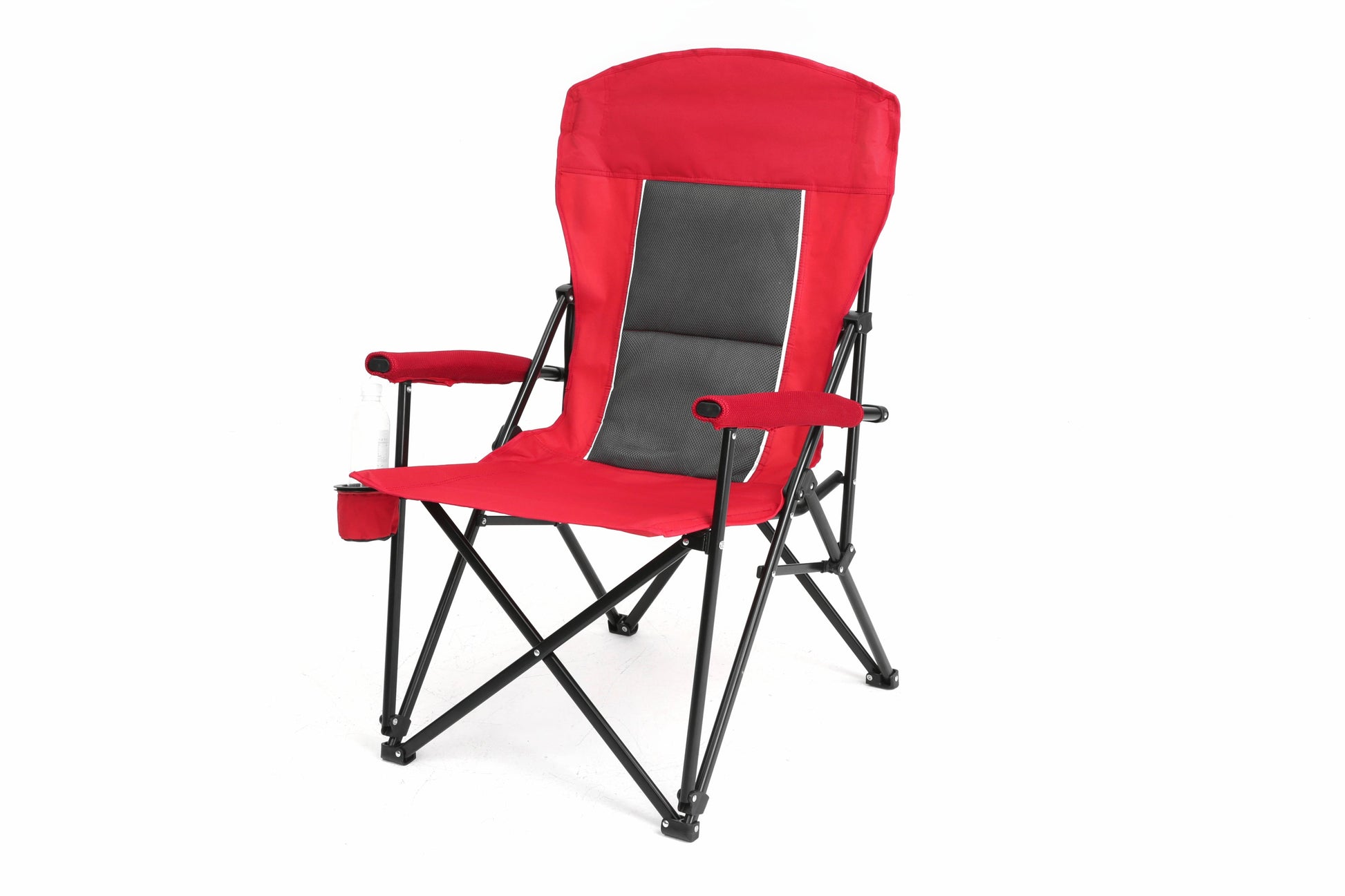 Heavy Duty Lawn Chair 250lbs Red with Cup for camping and outdoor | campingood.com