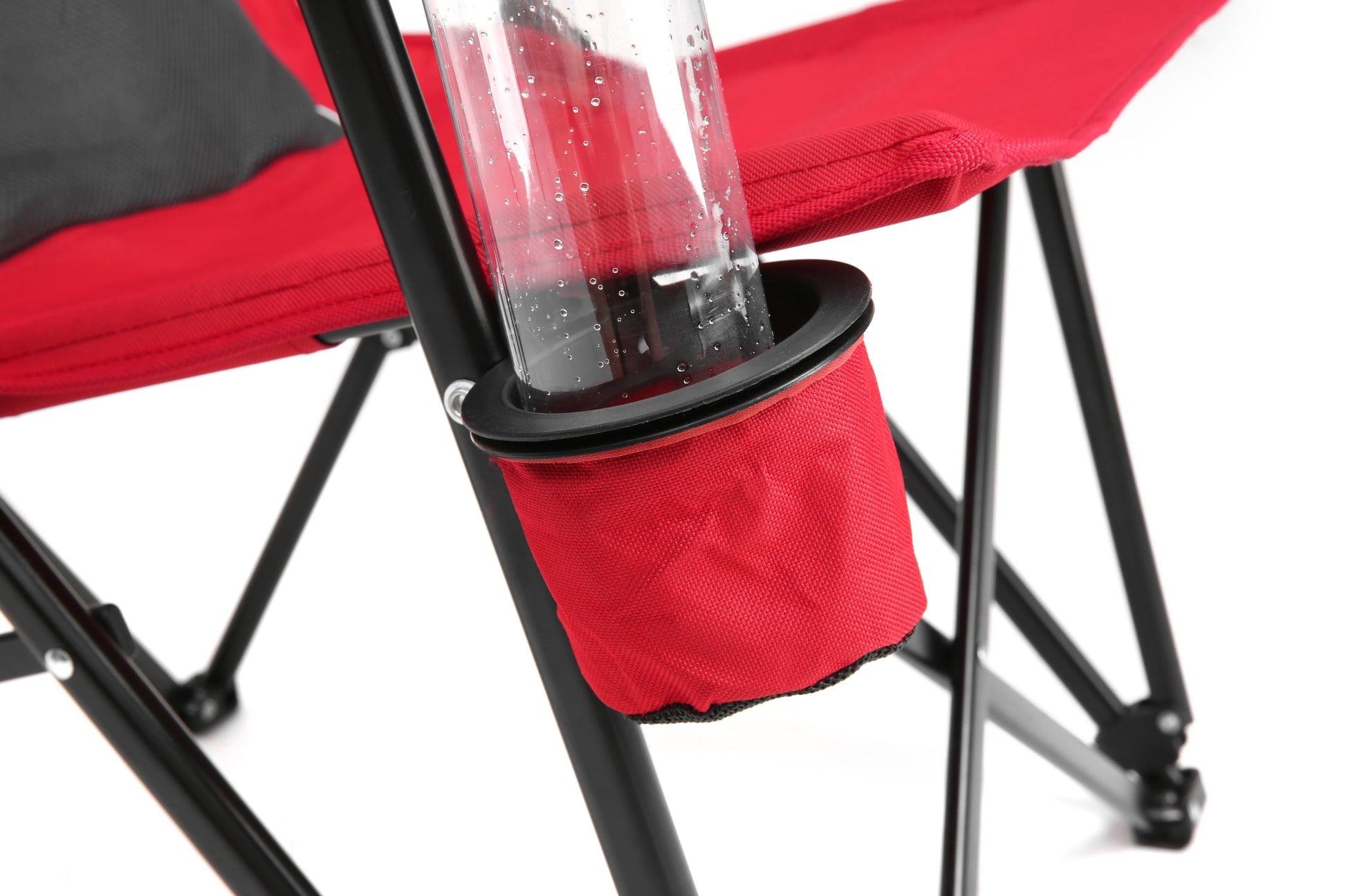 Heavy Duty Lawn Chair 250lbs Red with Cup for camping and outdoor | campingood.com