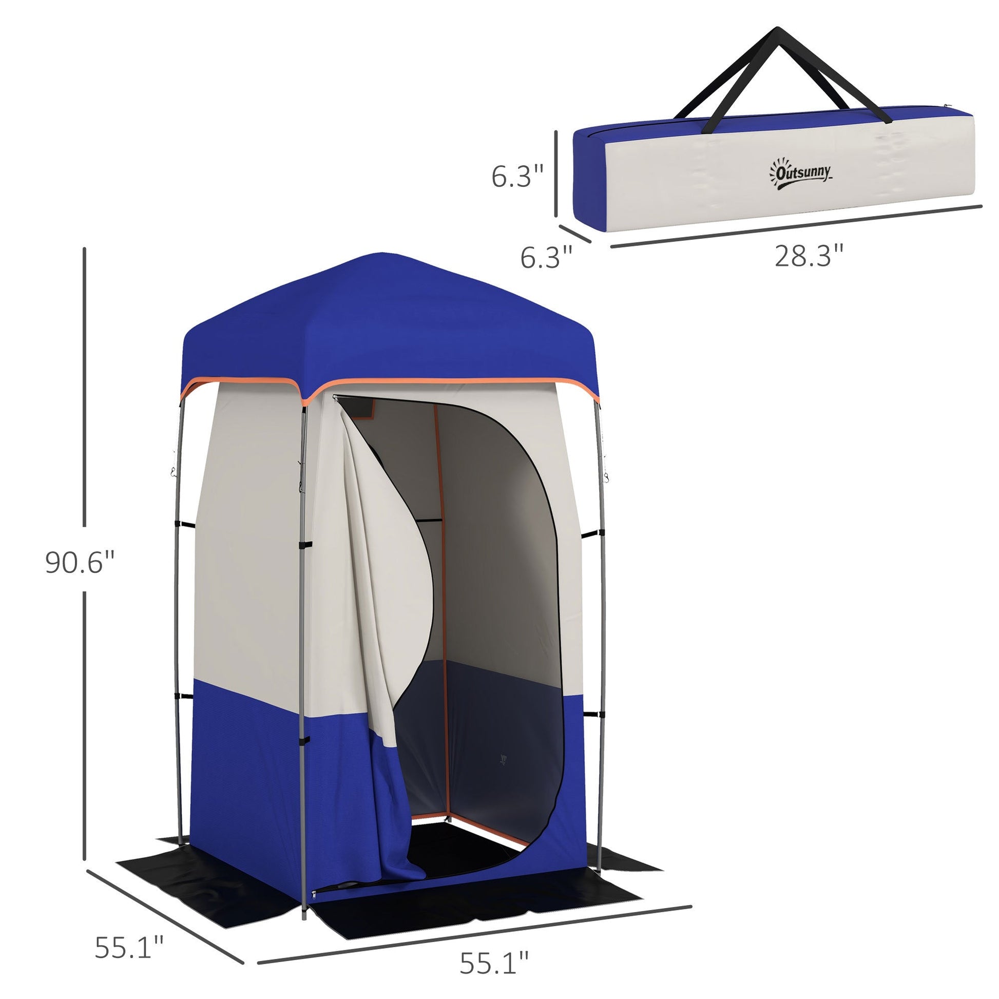 Outsunny Shower Tent Blue with Bag for camping and outdoor | campingood.com