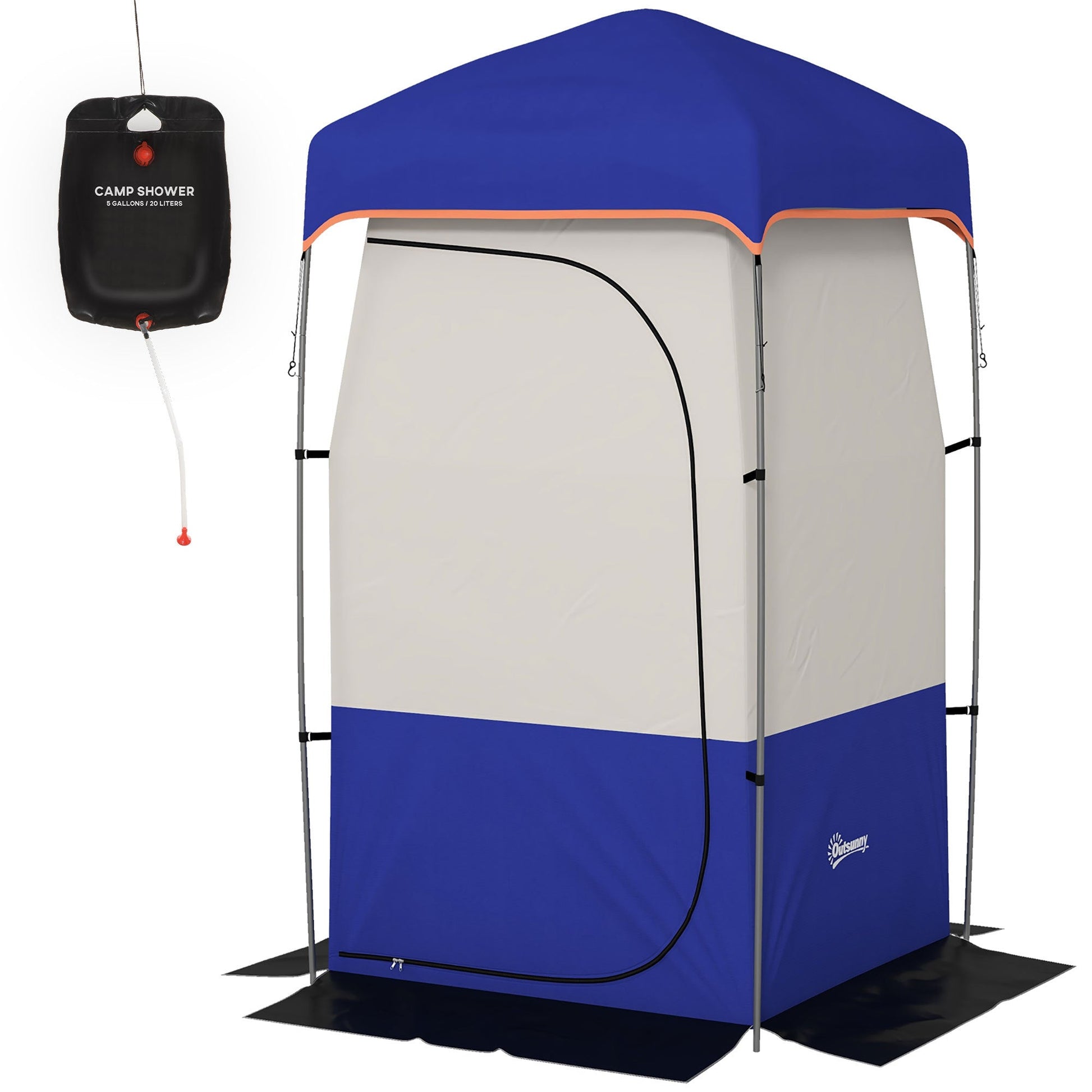Outsunny Shower Tent Blue with Bag for camping and outdoor | campingood.com