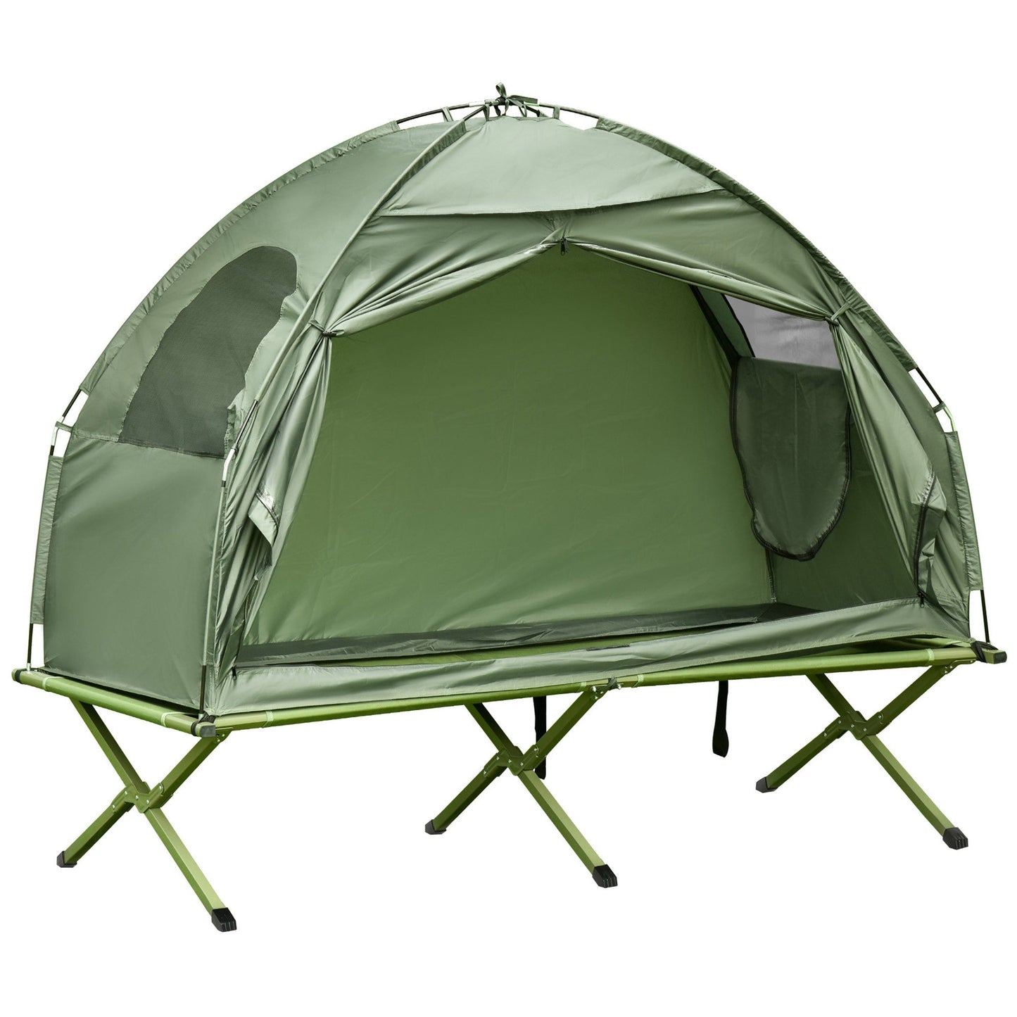 Outsunny Tent Cot Green Single Person for camping and outdoor | campingood.com