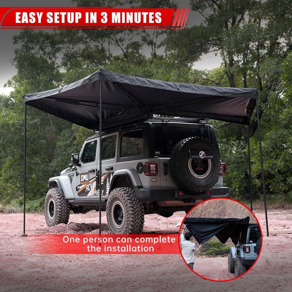 Overland 270° Awning Tent Black Top for camping and outdoor | campingood.com