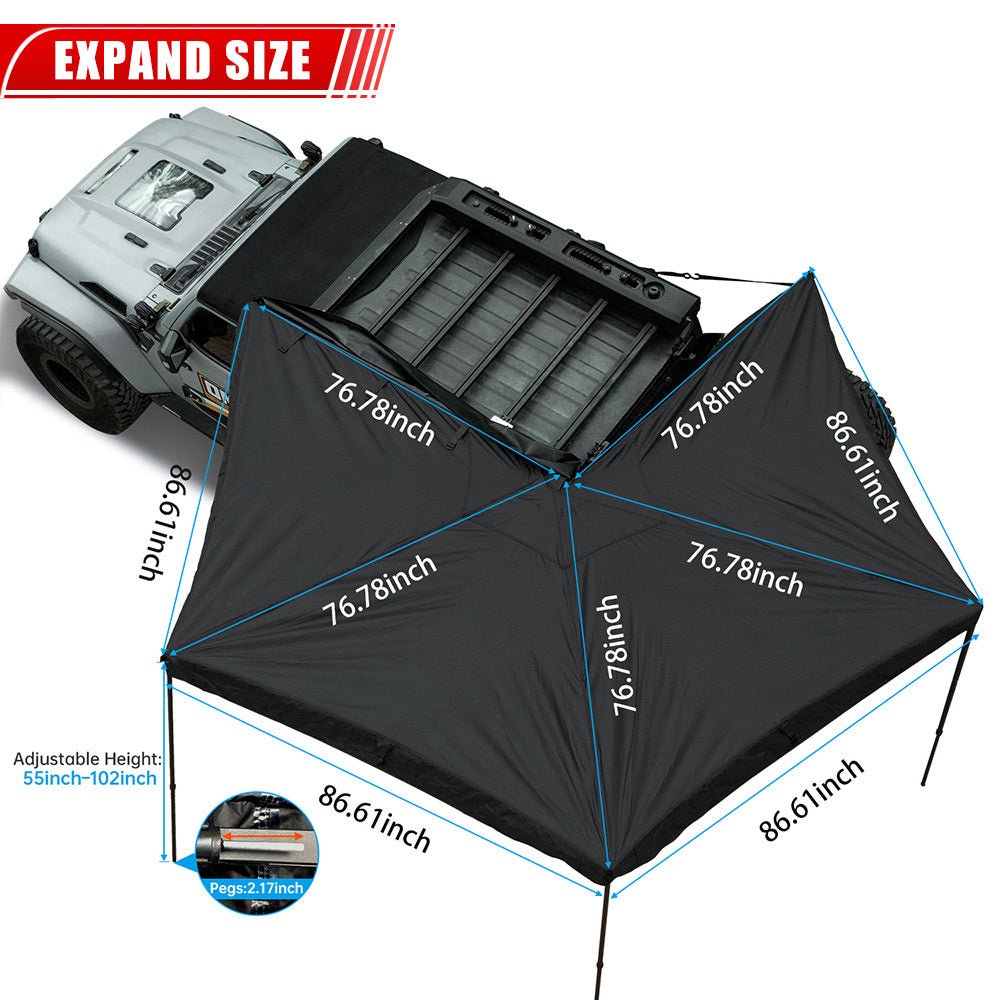 Overland 270° Awning Tent Black Top for camping and outdoor | campingood.com