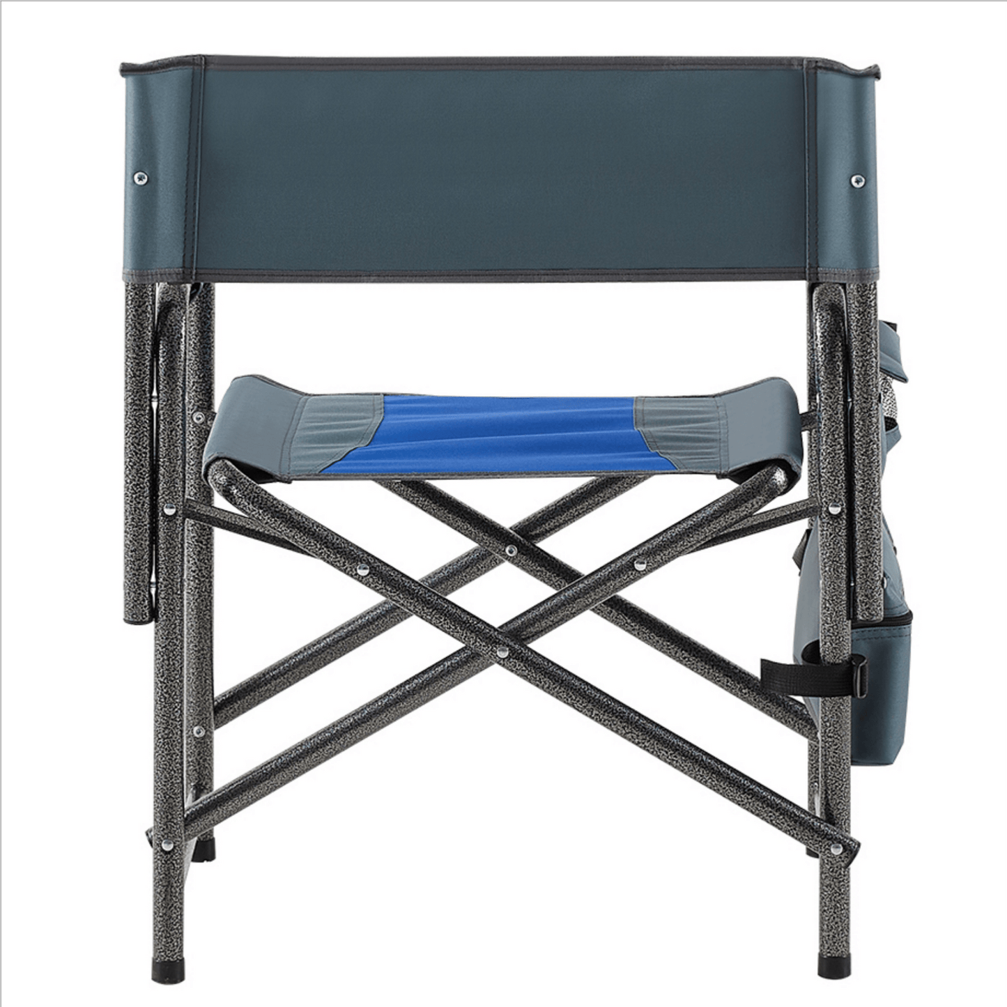 Oversized Padded Folding Camping Chair with Storage Pockets, Blue/Grey for camping and outdoor | campingood.com