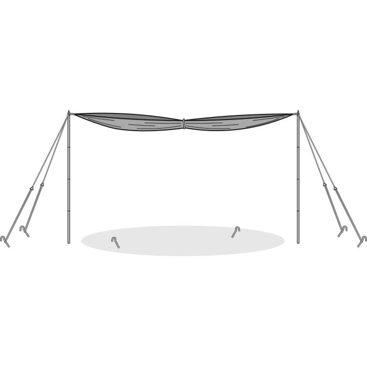 Peregrine Spanner Waterproof Camping Tarp 13.5ft with Adjustable Poles | Premium Outdoor Shelter